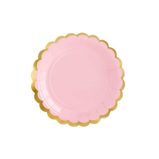 Picture of PAPER PLATES BABY PINK 18CM - 6 PACK